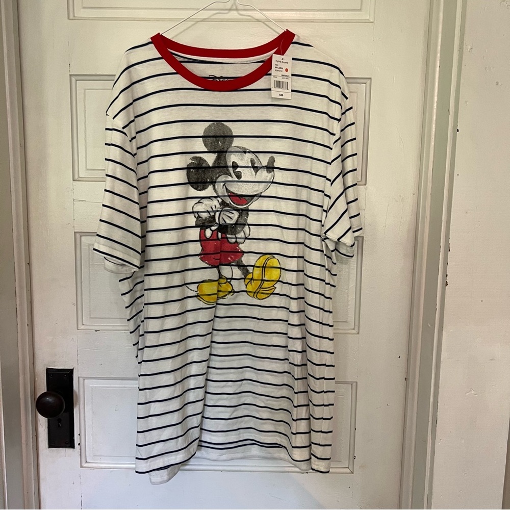 Navy stripe Mickey Mouse Disney tee shirt